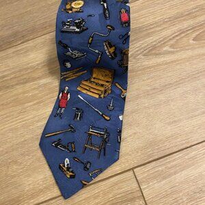 GIORGIO "Mr. Fixit" Tools Multi Navy Blue Men Tie 100% Silk Hand Made